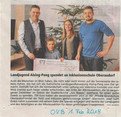 Spende der Landjugend Aising-Pang