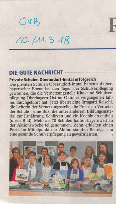 Gesunde Schulverpflegung - wir haben gewonnen!
